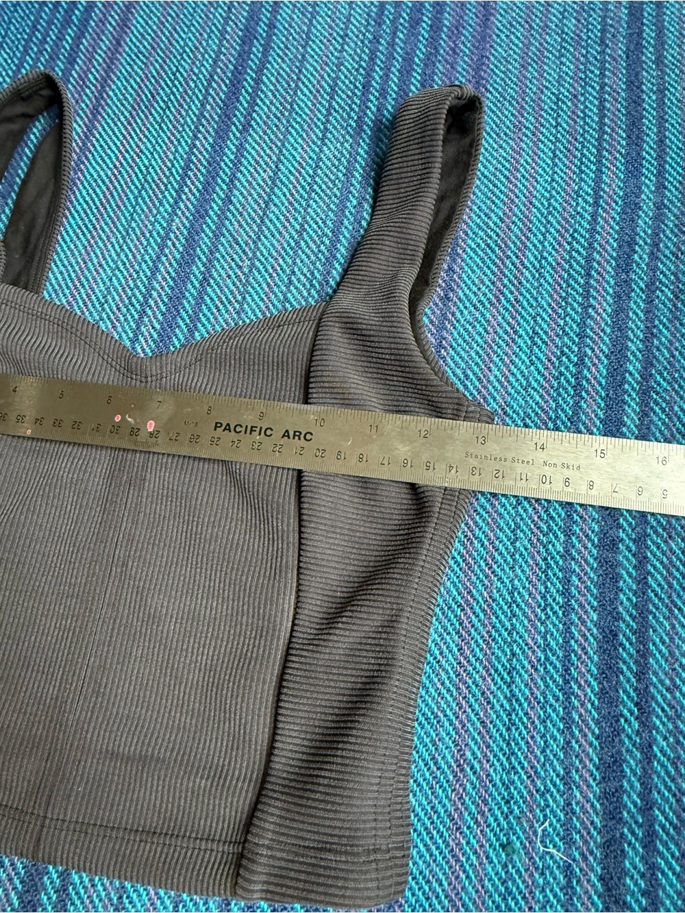 Lululemon Ribbed Softstreme Sweetheart Crop Tank Top - Charcoal Black - Picture 7 of 8